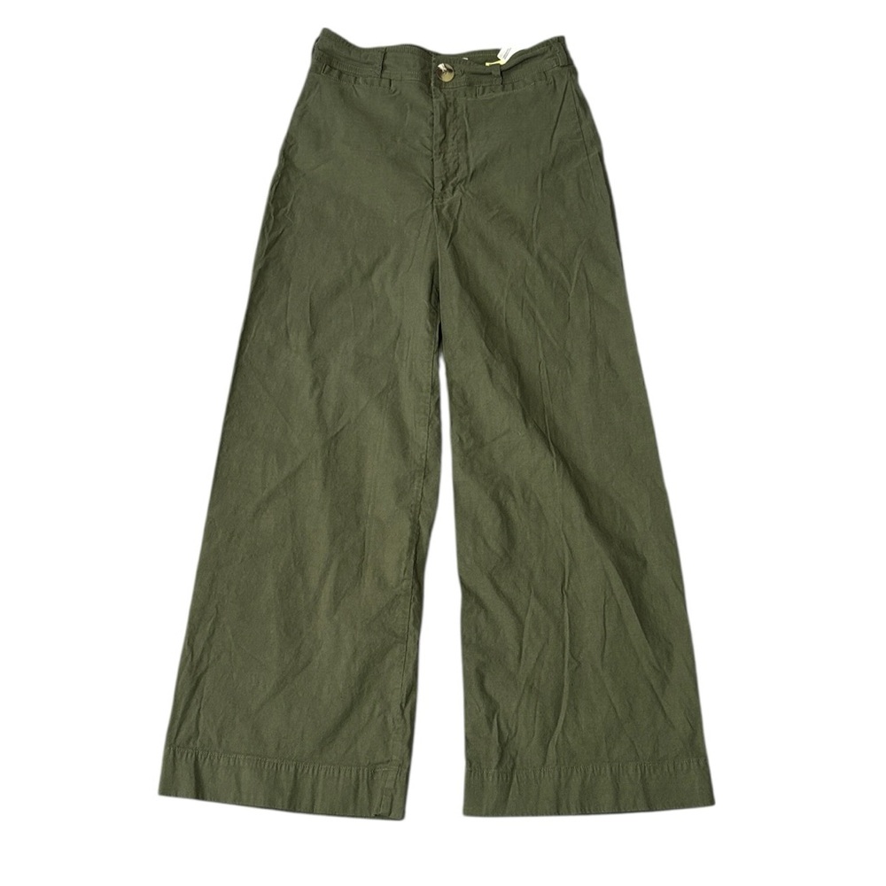 Anthropologie Maeve women’s 27 the Colette linen blend wide leg pants green